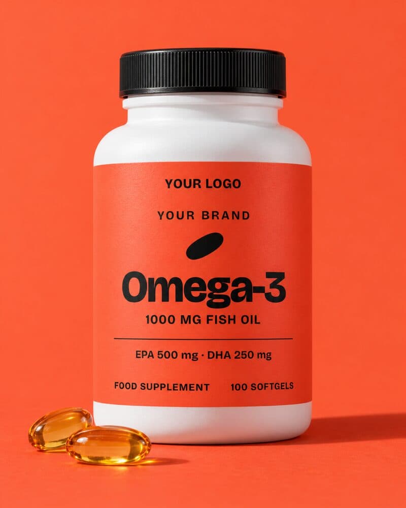 Omega-3 1000 with a YOUR BRAND label